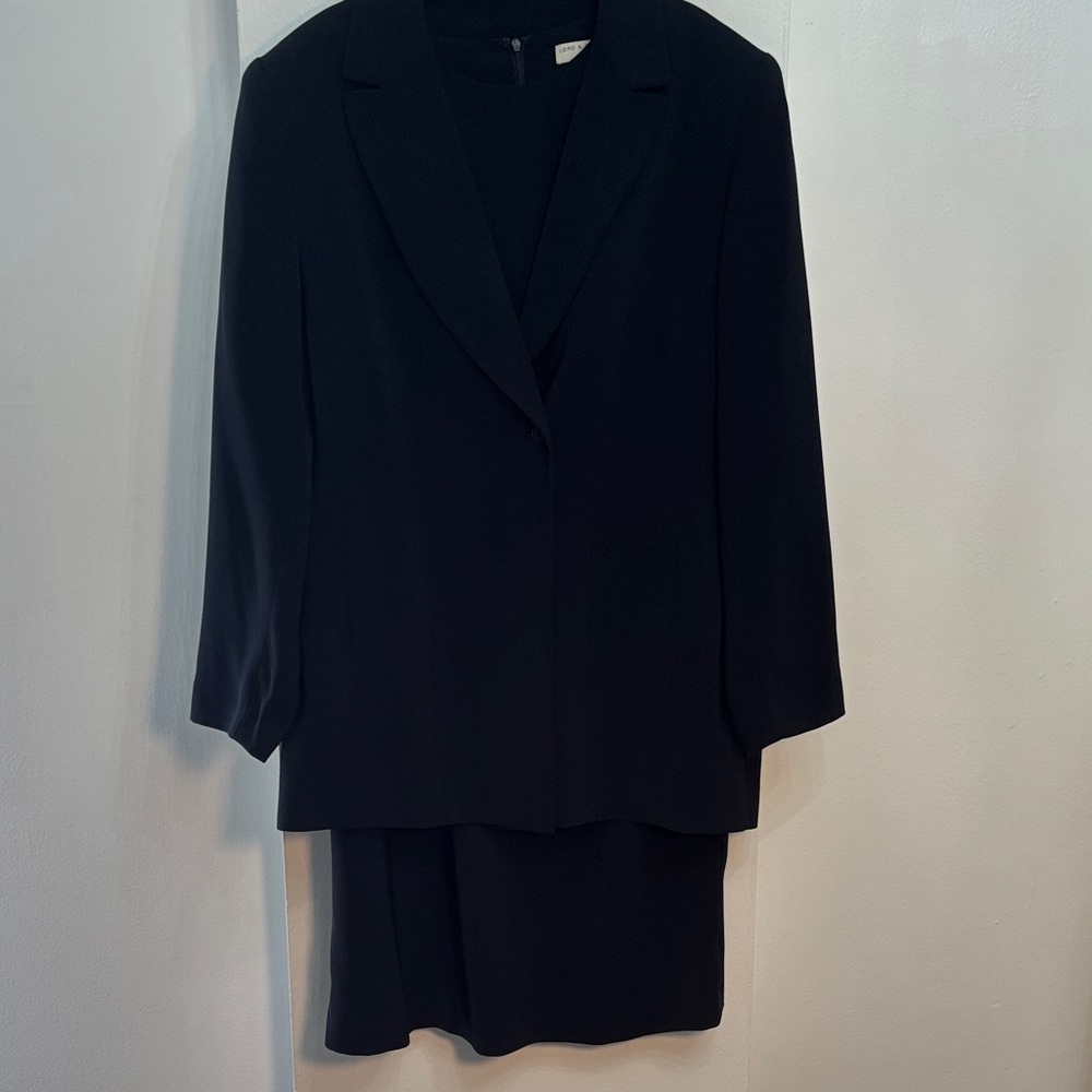 Classic Black Blazer and Dress Set by Lord & Taylor Size 18W